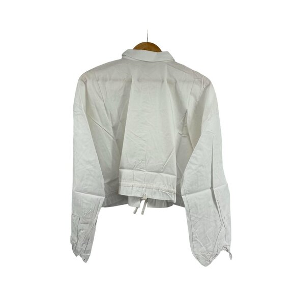 Grey Lab Los Angeles White Cotton Cropped Shirt Small Drawstring Hem & Cuffs - Picture 7 of 7